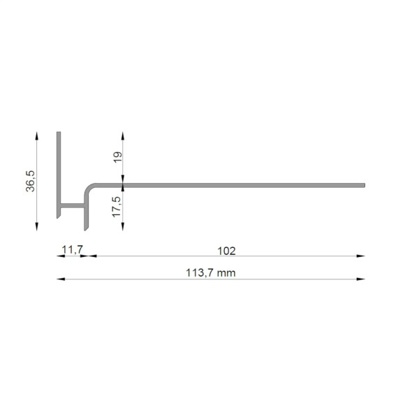 Profil SW do tarasu wentylowanego Renoplast - rysunek techniczny