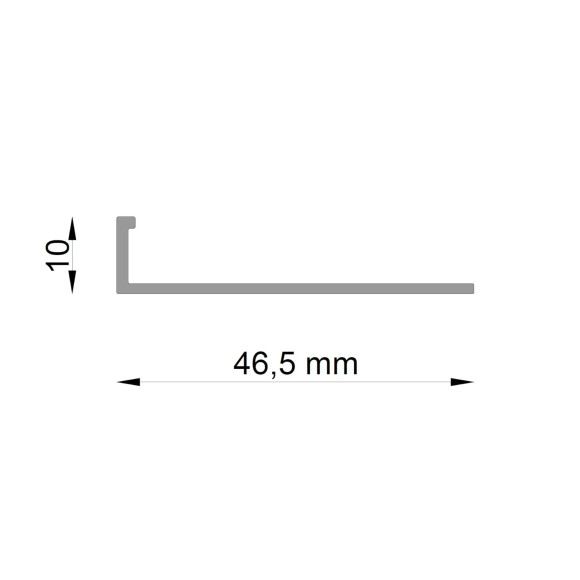 Rysunek techniczny profilu schodowego SZ10 do kamiennego dywanu