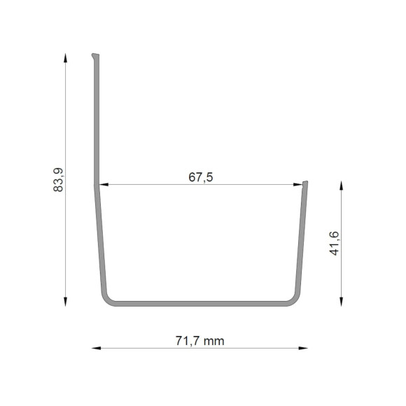 Rynna systemowa R50 Renoplast - rysunek techniczny