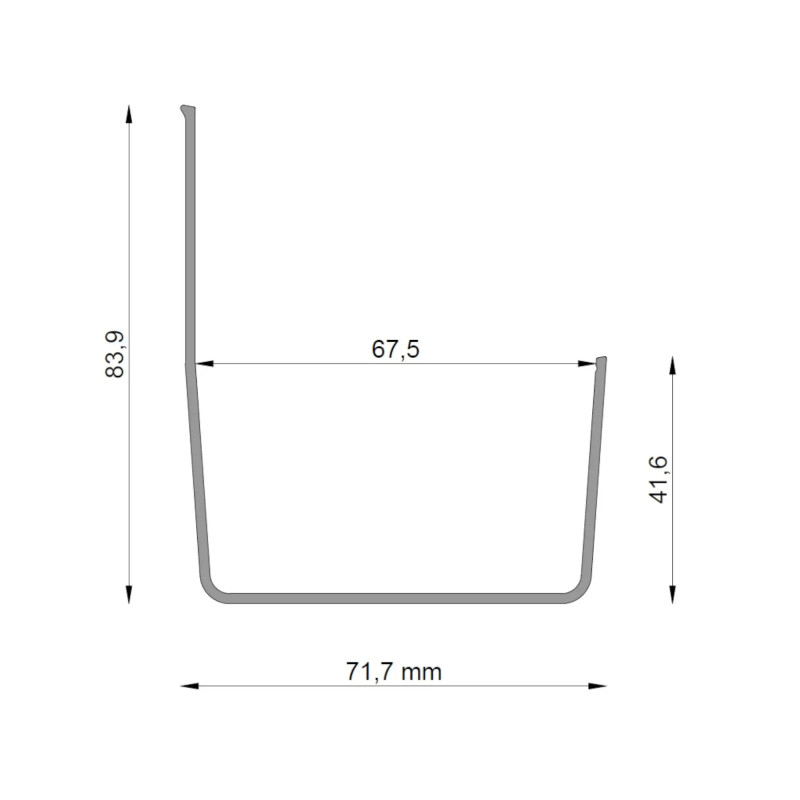 Rynna systemowa R50 Renoplast - rysunek techniczny