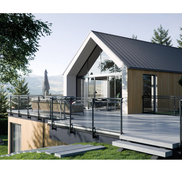 Wizualizacja systemu tarasu wentylowanego z rynną RK65 Renoplast