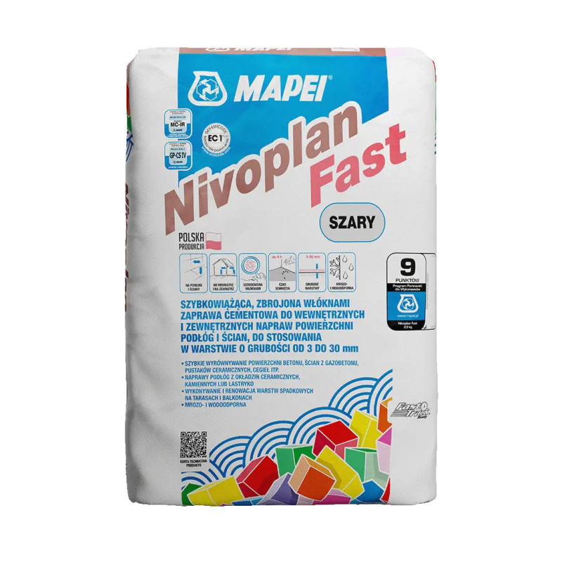 Nivoplan Fast Mapei - uniwersalna, szybkoschnąca zaprawa wyrównująca do napraw i niwelowania podłoży