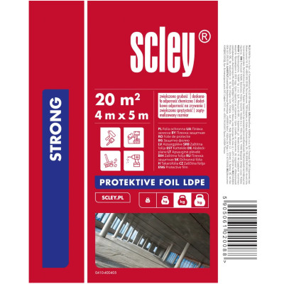 Folia budowlana LDPE Strong przezroczysta, 4 x 5 m, gr. 0,04 mm Scley