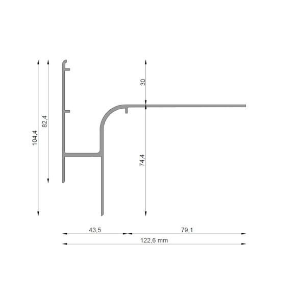 Renoplast W30R+ profil okapowy do tarasu wentylowanego - rysunek techniczny