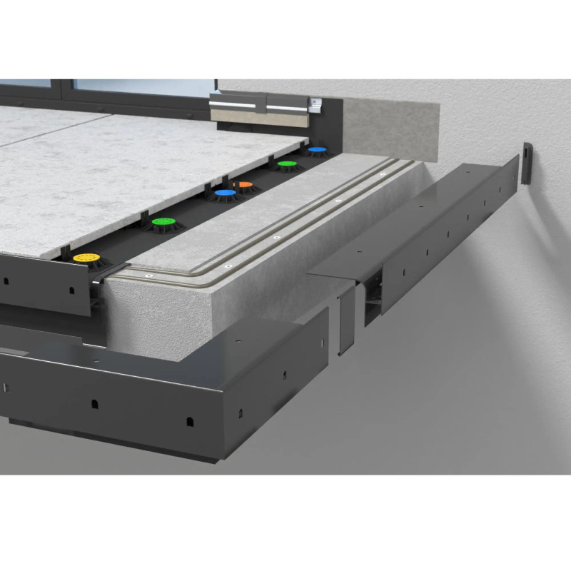 Renoplast W30R+ profil okapowy do tarasu wentylowanego - wizualizacja przekroju