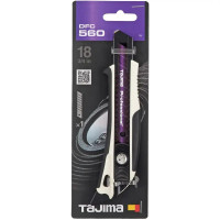 Nóż z łamanym ostrzem 18 mm czarno-biały z płetwą Tajima