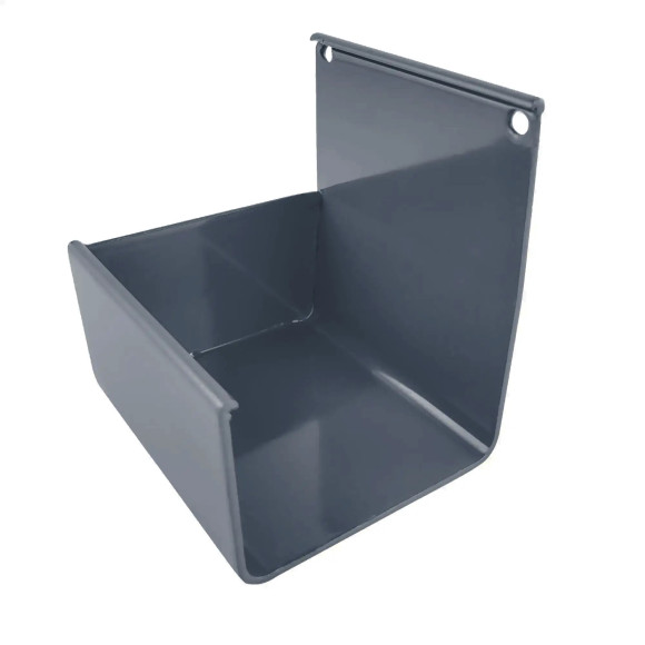 Renoplast aluminiowe zakończenie rynny RK65 L+P grafit RAL 7024 element systemu rynnowego balkonowego i tarasowego