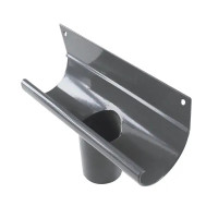 Lej spustowy do rynny R50 Renoplast RAL 7037 szary – systemowy odpływ wody z balkonu i tarasu