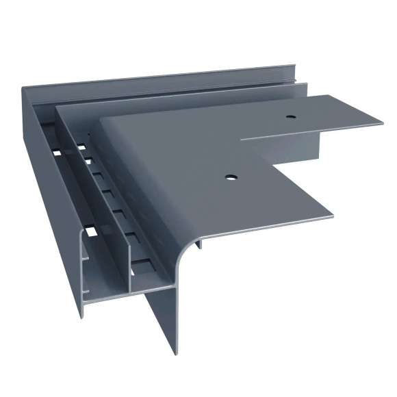 Narożnik zewnętrzny 90° W20R do tarasu wentylowanego Renoplast RAL 7024 grafit – element wykończeniowy systemu tarasu