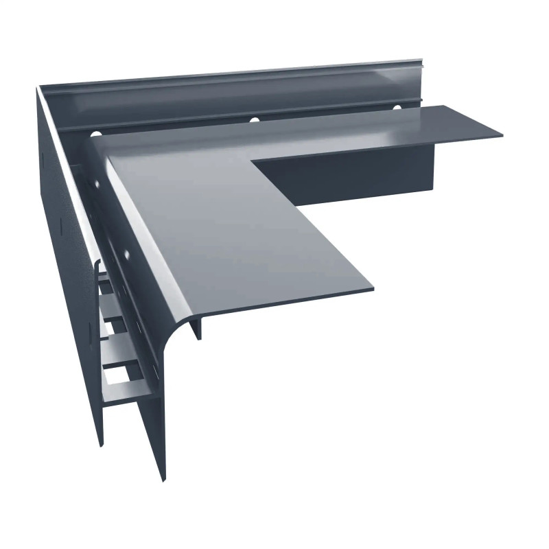 Narożnik zewnętrzny 90° W30R+ do tarasu wentylowanego Renoplast RAL 7024 grafit – element wykończeniowy systemu tarasu