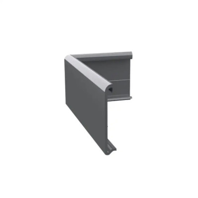 Narożnik łącznikowy lewy do profili tarasowych K35 i K35B Renoplast – szary RAL 7037, akcesorium montażowe systemu tarasowego