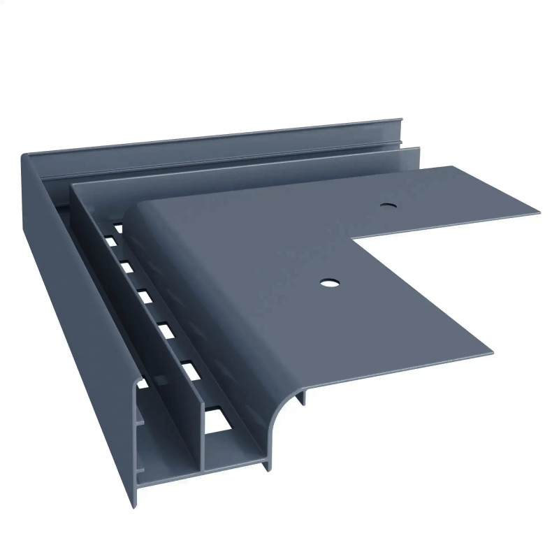 Narożnik wewnętrzny 90° Renoplast W20 do tarasu wentylowanego, aluminiowy element systemowy, RAL 7024 grafit
