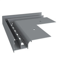 Narożnik wewnętrzny 90° Renoplast W20 do tarasu wentylowanego, profil okapowy systemu W20, RAL 7037 szary