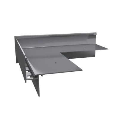 Renoplast narożnik zewnętrzny prawy do profili W35+ i W35B – system wykończenia tarasu wentylowanego szary RAL 7037