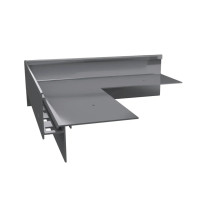 Renoplast narożnik zewnętrzny prawy do profili W35+ i W35B – system wykończenia tarasu wentylowanego szary RAL 7037