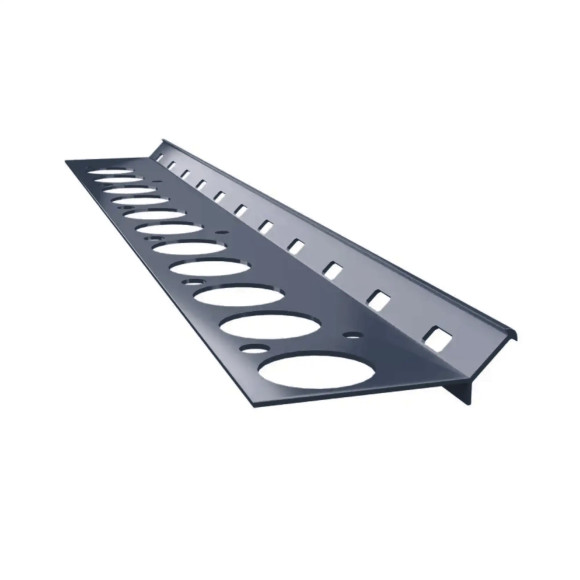 Aluminiowy profil schodowy V Renoplast do kamiennego dywanu – wykończenie krawędzi stopni grafit RAL 7024