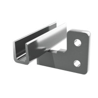 Element mocujący szybę w balustradzie BS Renoplast, kolor szary RAL 7037, element montażowy do balustrad szklanych systemu BS