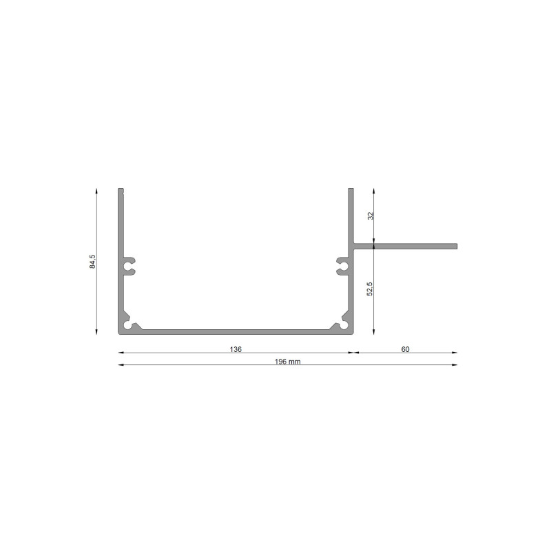 Koryto RENODRAIN 200 cm Renoplast – RAL 7024 lub ALU