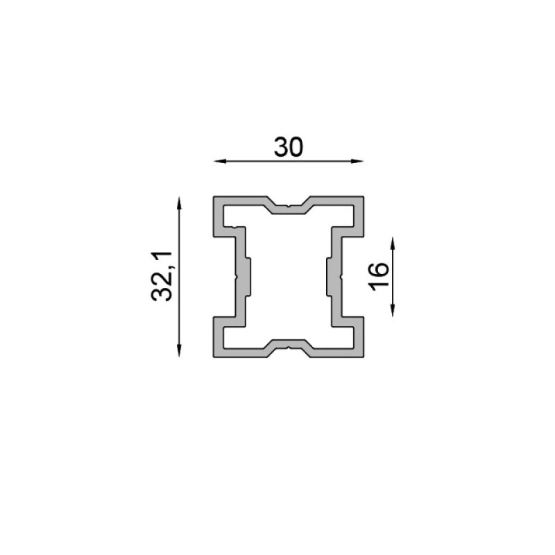 Legar aluminiowy 32 × 30 mm Renoplast – 2 m