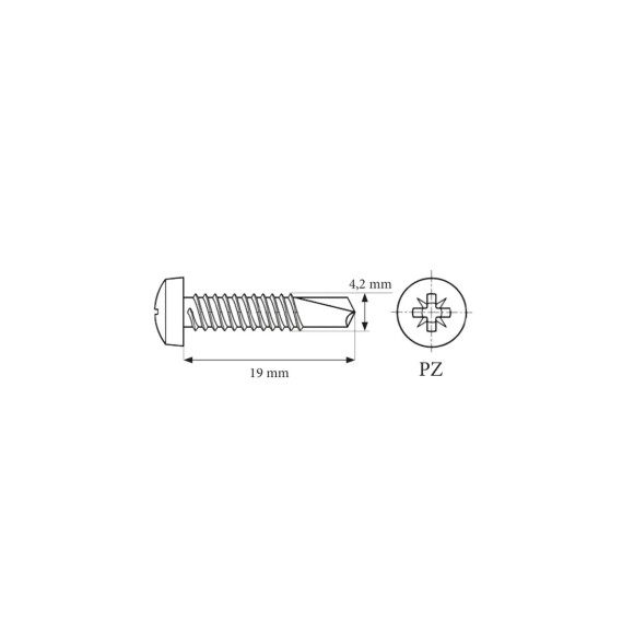 Wkręt samowiercący 4,2 × 19 mm Renoplast – 50 szt.