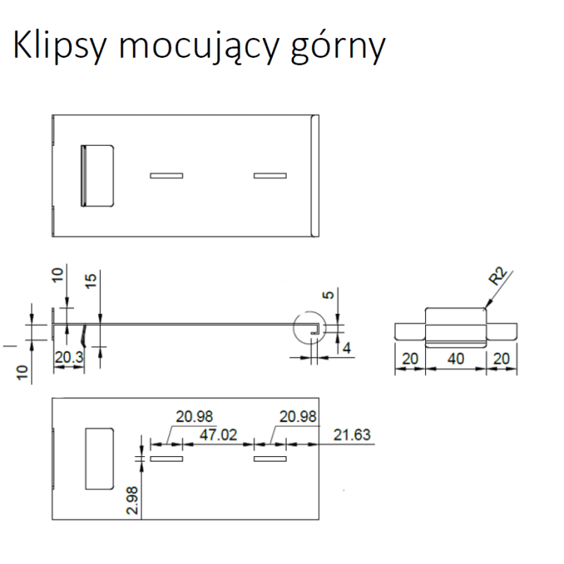 RENOPAD PRO - klips mocujący dolny + górny