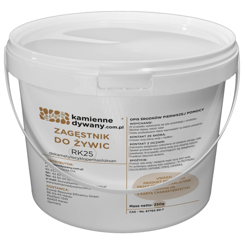 Zagęszczacz RK25 do żywicy Binder 930, ułatwia aplikację kamiennego dywanu na pionowych elementach.