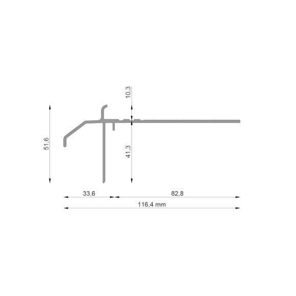 Rysunek techniczny profilu K20 R do kamiennego dywanu